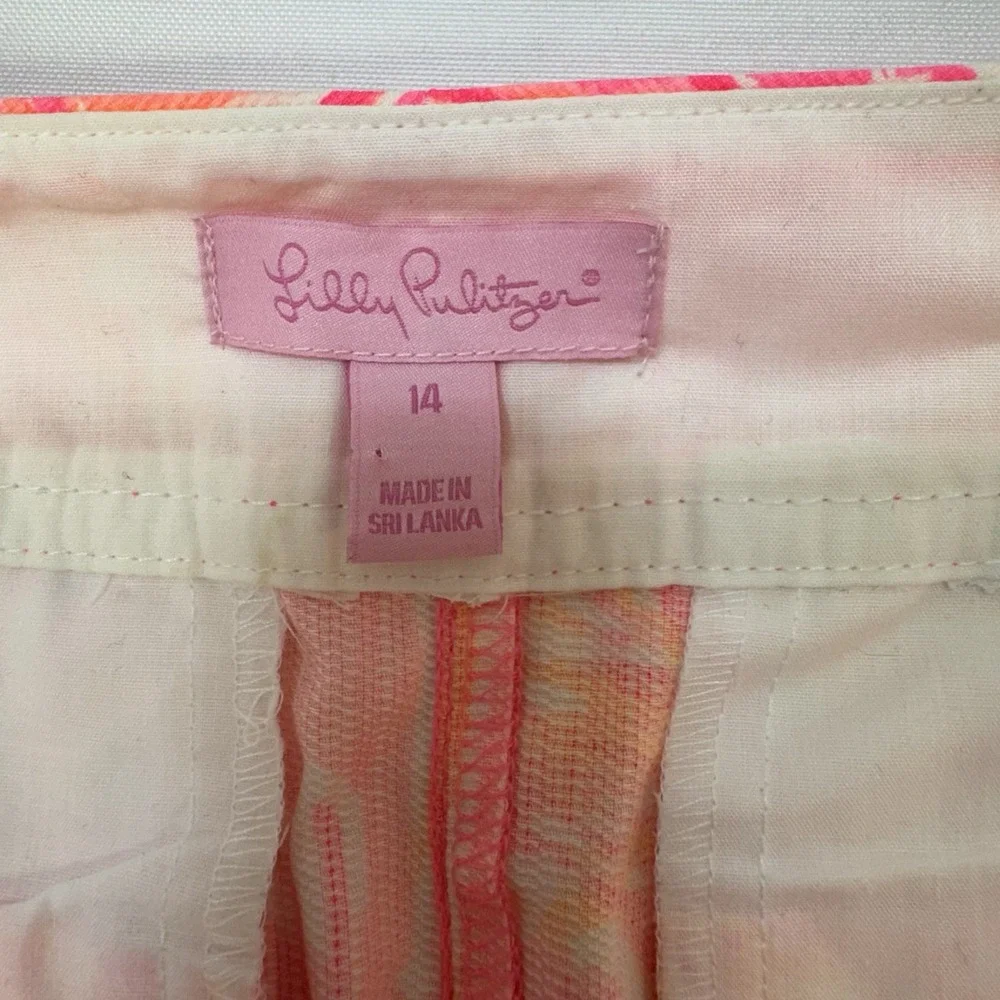 LILLY PULITZER Women's Mini Skirt‎ Hot Pink Flamingos Sz 14 **NO SKORT LINING**